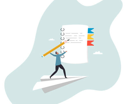 Write note or message on notebook paper, writing document, memo or lecture, record information, diary or article.about a man and his life.